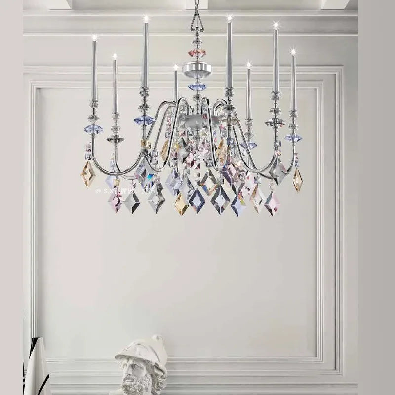Crystal Chandelier French Elegant American Retro Villa Bedroom Guest Dining Duplex Building Italian European Chandelier