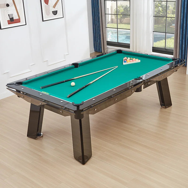 Crystal Glass Billiard Table, Household Standard, Commercial, American Black, 8 Crystal Tempered Glass Billiard Table