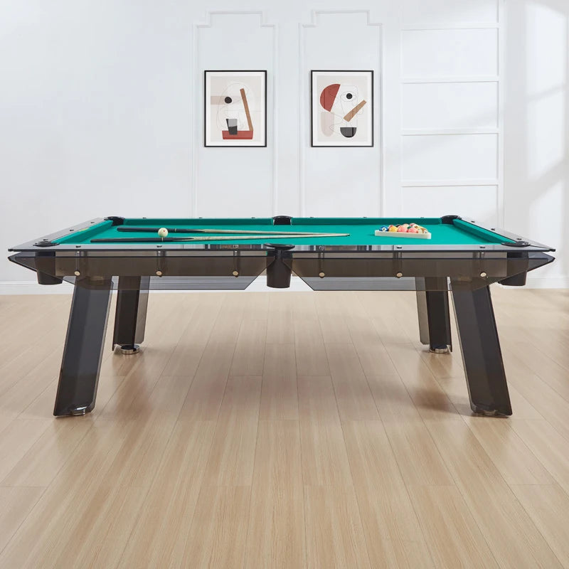 Crystal Glass Billiard Table, Household Standard, Commercial, American Black, 8 Crystal Tempered Glass Billiard Table