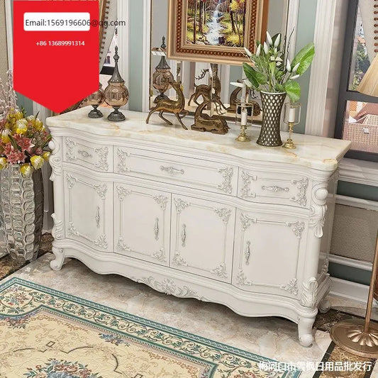 Custom European-style sideboard marble locker living room partition cabinet porch door wine cabinet