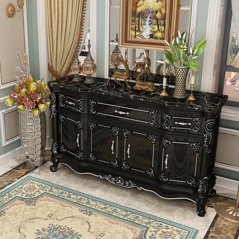 Custom European-style sideboard marble locker living room partition cabinet porch door wine cabinet
