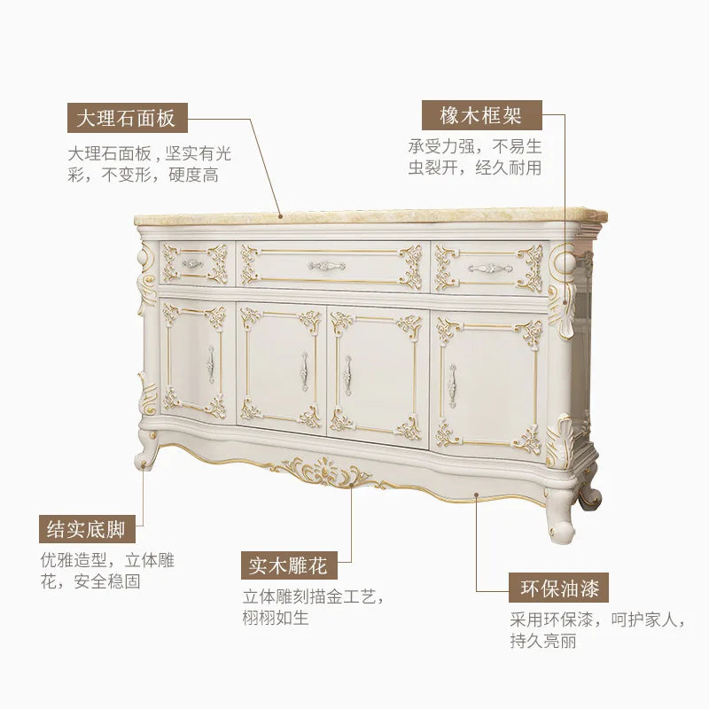 Custom European-style sideboard marble locker living room partition cabinet porch door wine cabinet