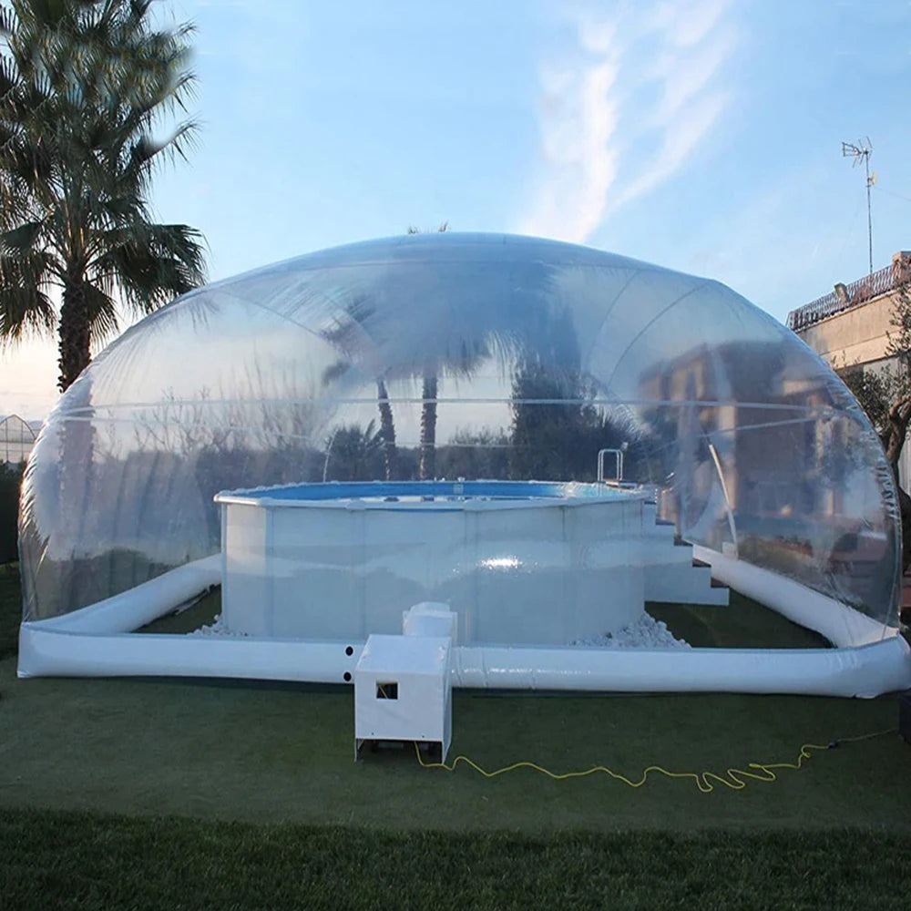 Custom Inflatable Swimming Pool Cover Air Transparent Bubble Inflatable Pool Cover Dome PVC Rectangular Blow Up Cover Outdoor