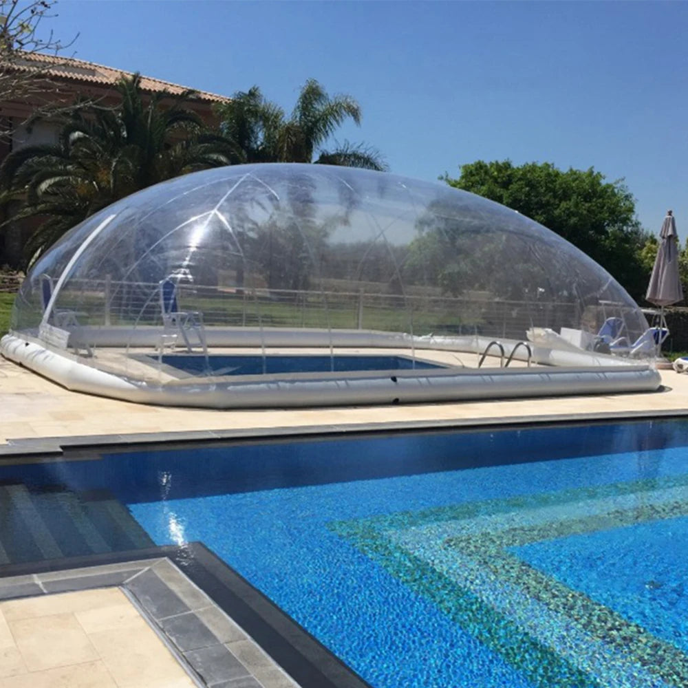 Custom Inflatable Swimming Pool Cover Air Transparent Bubble Inflatable Pool Cover Dome PVC Rectangular Blow Up Cover Outdoor