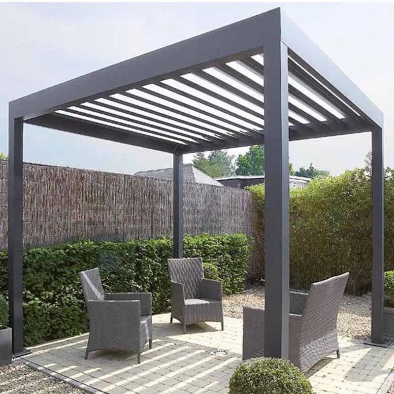 Custom Modern Aluminium Arches Gazebos Pergola Opening Louvred Roof Bioclimatic Outdoor Aluminium Pergola