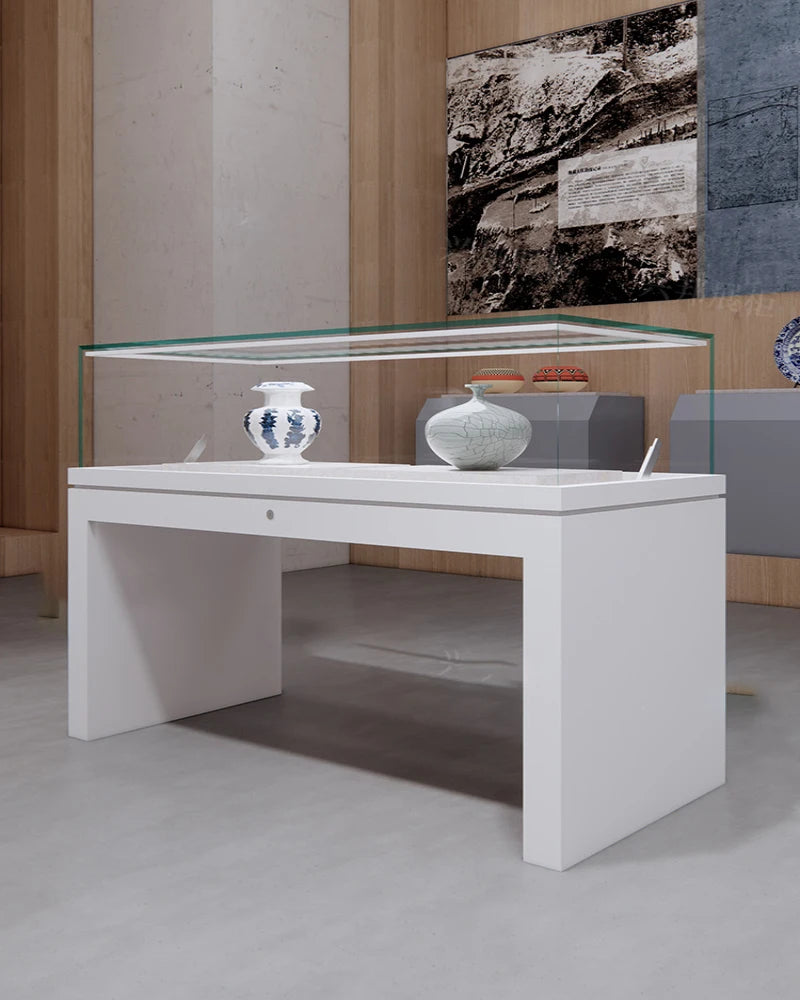 Custom Museum Display Cabinet Antique Porcelain Glass Cabinet Art Statue Counter Factory Sample Exhibition Hall Display Cabinet