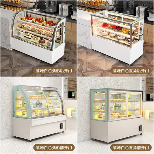 Custom cake display cabinet freezer commercial refrigerated dessert Mu Si fruit air-cooled fresh-keeping cabinet heating insulat