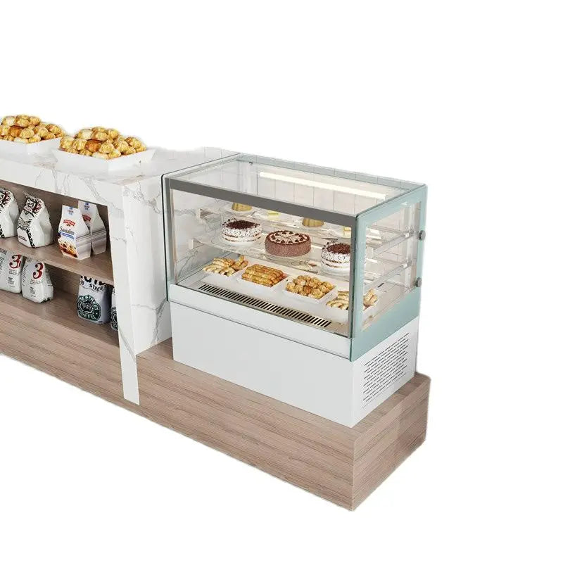 Custom cake display cabinet freezer commercial refrigerated dessert Mu Si fruit air-cooled fresh-keeping cabinet heating insulat