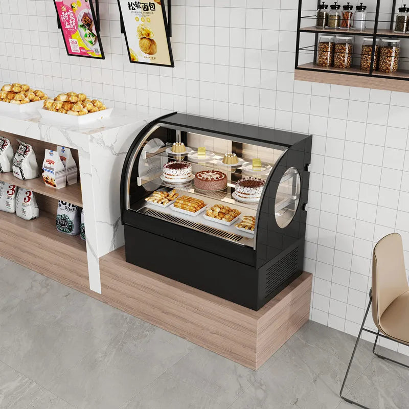 Custom cake display cabinet freezer commercial refrigerated dessert Mu Si fruit air-cooled fresh-keeping cabinet heating insulat