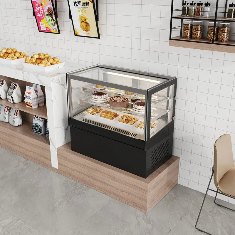 Custom cake display cabinet freezer commercial refrigerated dessert Mu Si fruit air-cooled fresh-keeping cabinet heating insulat