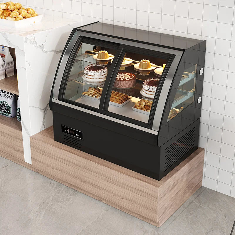 Custom cake display cabinet freezer commercial refrigerated dessert Mu Si fruit air-cooled fresh-keeping cabinet heating insulat