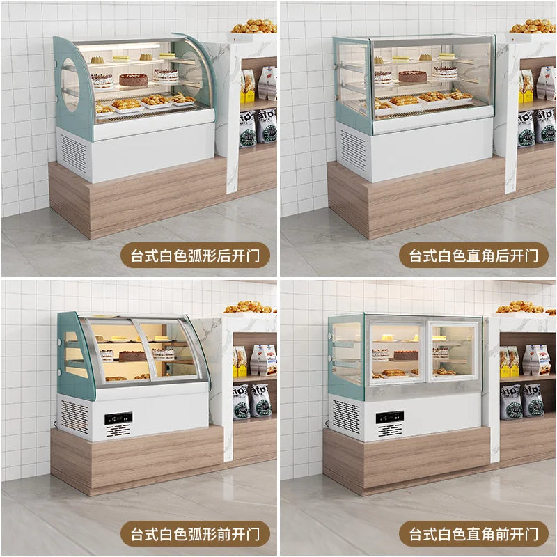 Custom cake display cabinet freezer commercial refrigerated dessert Mu Si fruit air-cooled fresh-keeping cabinet heating insulat