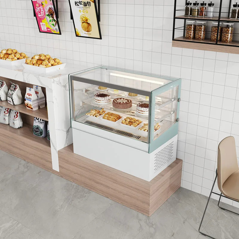 Custom cake display cabinet freezer commercial refrigerated dessert Mu Si fruit air-cooled fresh-keeping cabinet heating insulat