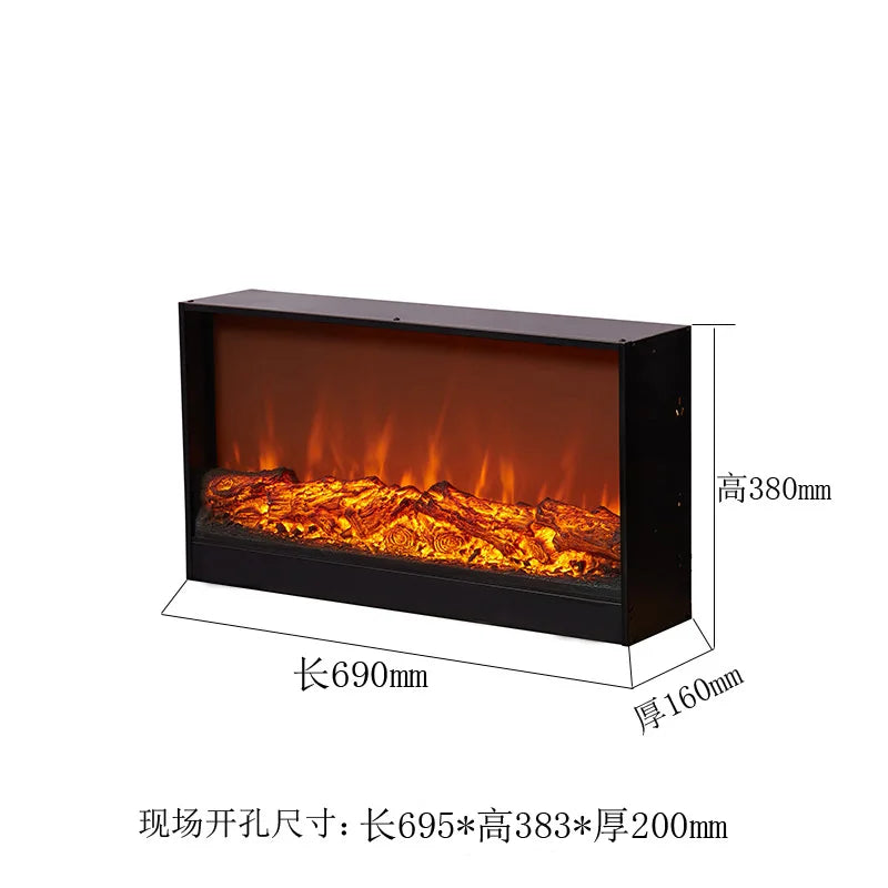 Customized American embedded fireplace core simulation flame European electronic fireplace decoration cabinet