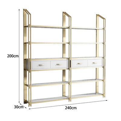 Customized Modern Shelf Affordable Luxury Style Metal Display Shelf Bookshelf Boycase Floor Nordic Display Shelf Living Room