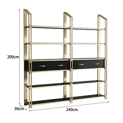 Customized Modern Shelf Affordable Luxury Style Metal Display Shelf Bookshelf Boycase Floor Nordic Display Shelf Living Room
