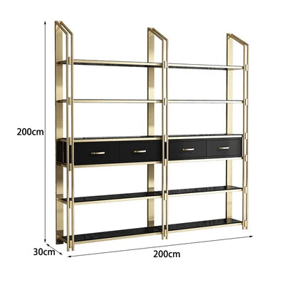 Customized Modern Shelf Affordable Luxury Style Metal Display Shelf Bookshelf Boycase Floor Nordic Display Shelf Living Room