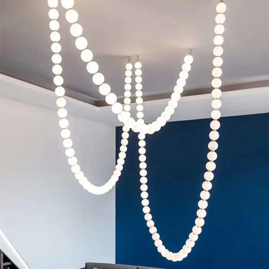 Customized Nordic Luxury LED Pendant Lights Post-Modern Chandeliers Staircase Hotel Villa Engineering Lamps Glass Deco Ligting
