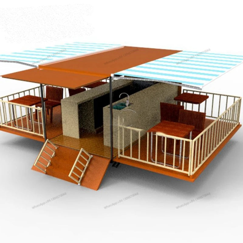 Customized bar style extended foldable mobile dining car