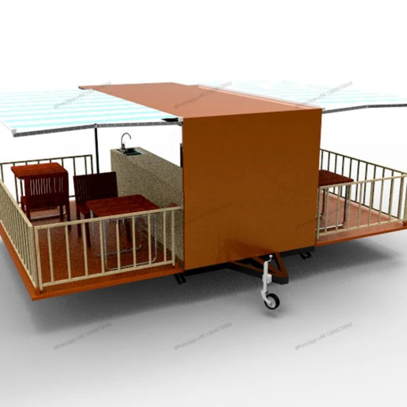 Customized bar style extended foldable mobile dining car