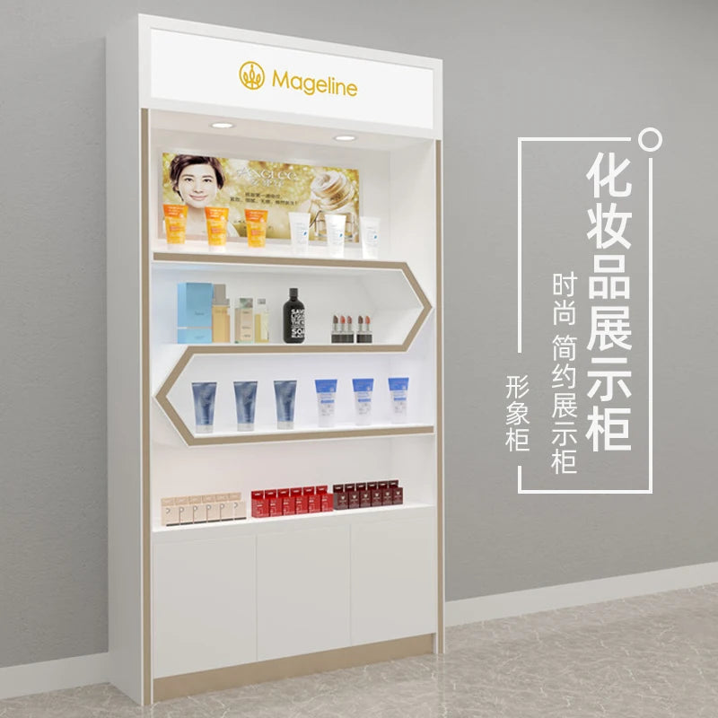 Customized cosmetics display cabinet Image cabinet Paint back cabinet Simple modern beauty salon skin care product cabinet Displ