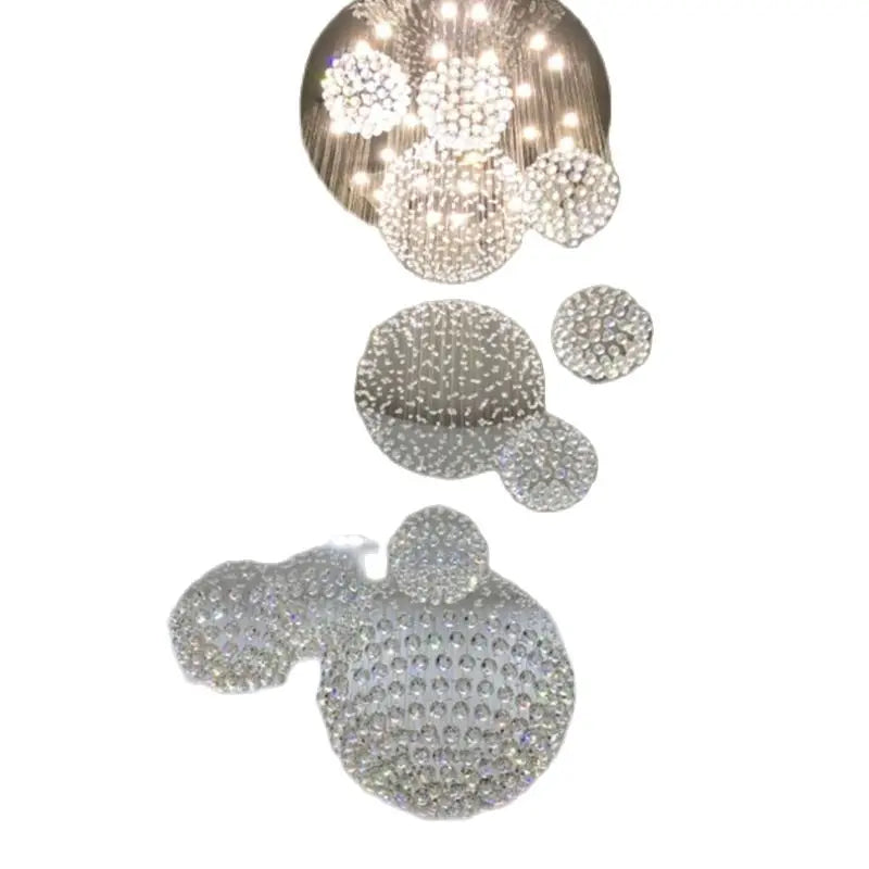 Customized crystal chandelier for duplex building, air stair lamp, office building, hall lamp, villa, air chandelier