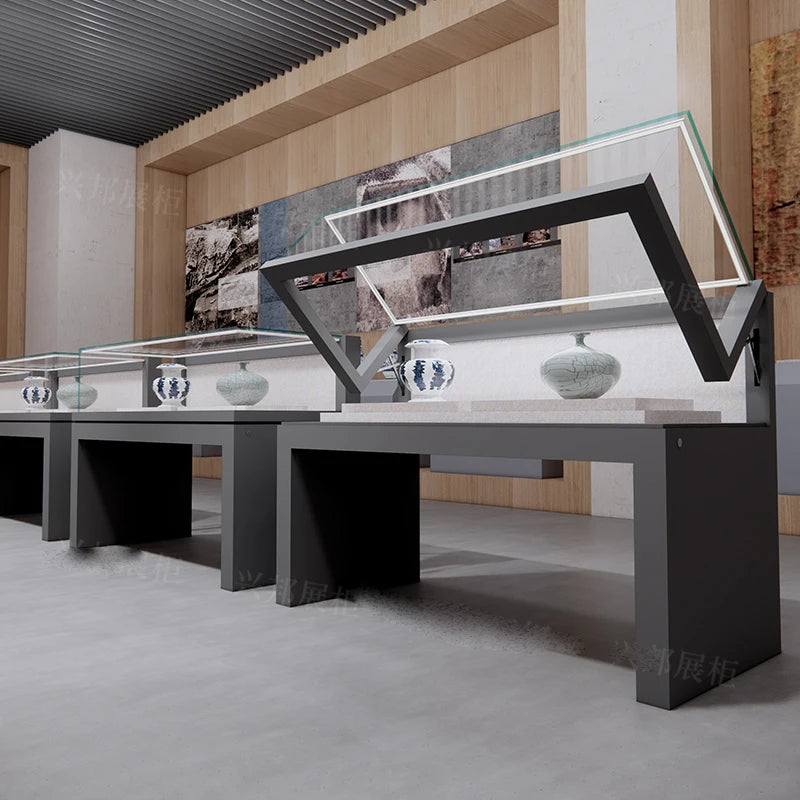 Customized display cabinets, exhibition halls, product display cabinets, dedicated steel painted glass cabinets, cold rolled ste