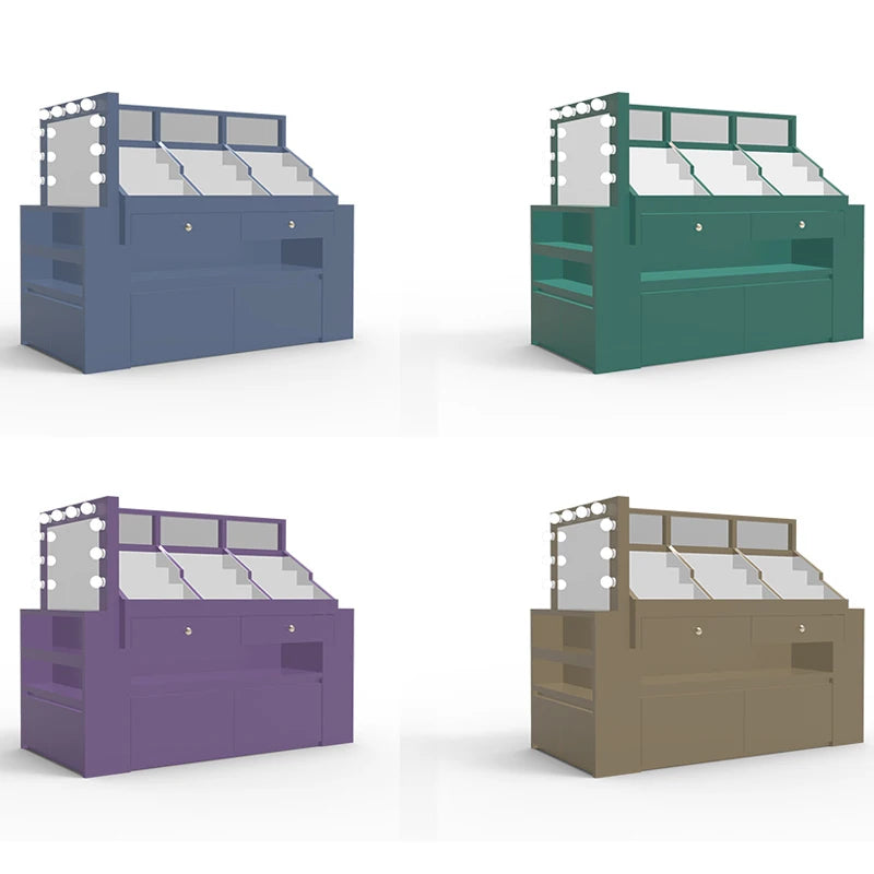 Customized double-sided makeup Zhongdao display cabinet makeup counter cosmetics display cabinet supermarket display cabinet sto