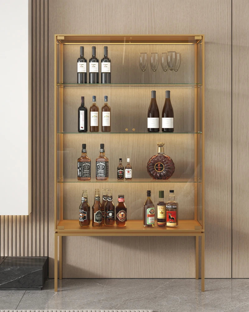 Customized light luxury glass display cabinet for wine cabinet, modern and simple glass door, single door living room, wall cabi