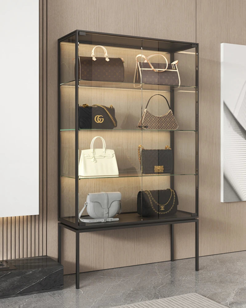 Customized light luxury glass display cabinet for wine cabinet, modern and simple glass door, single door living room, wall cabi