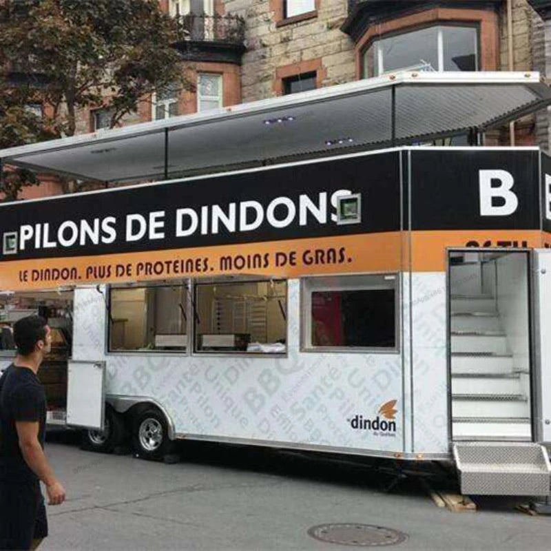 Customized mobile double decker food truck