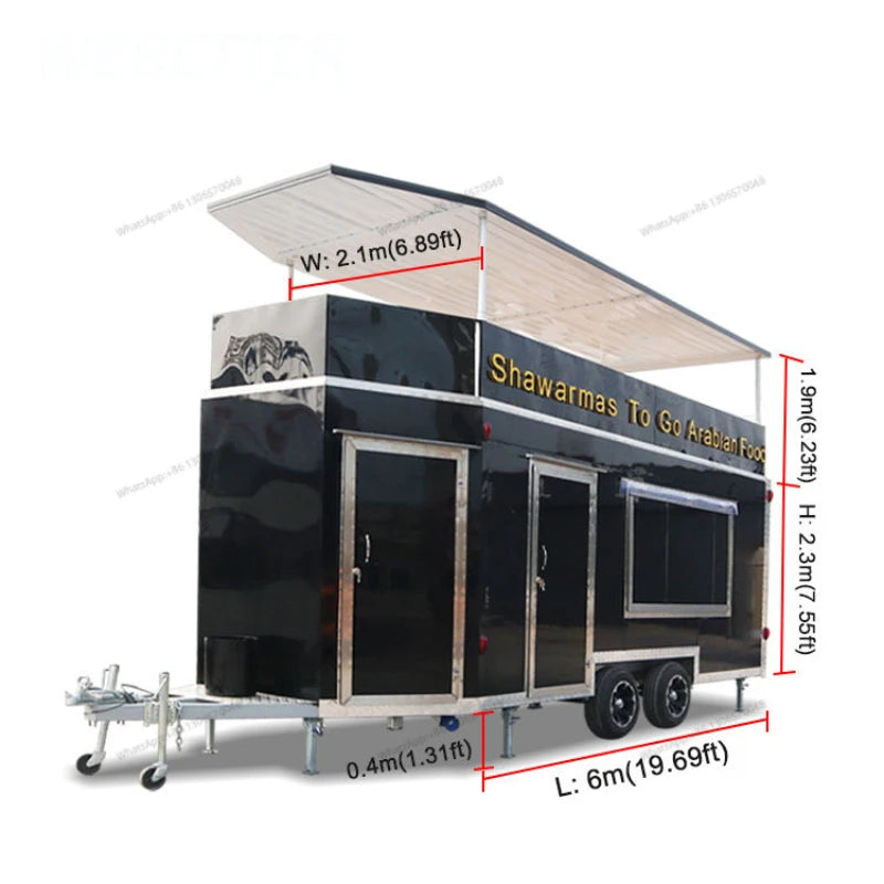 Customized mobile double decker food truck