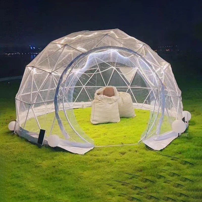Customized outdoor starry sky screen net red bubble house transparent tent outdoor camping accommodation catering spherical tent
