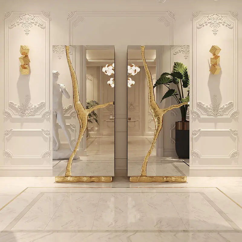 Customized stainless steel living room white glass cabinets furniture divider