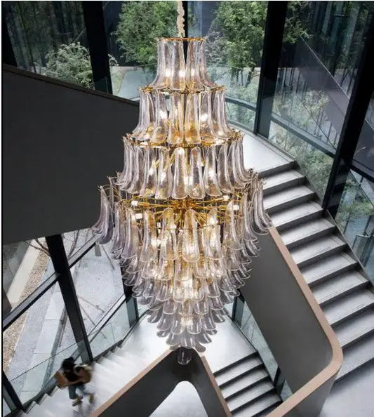 Customized villa duplex building banquet hall picking high-rise building stairwell hotel lobby living room glass art chandelier