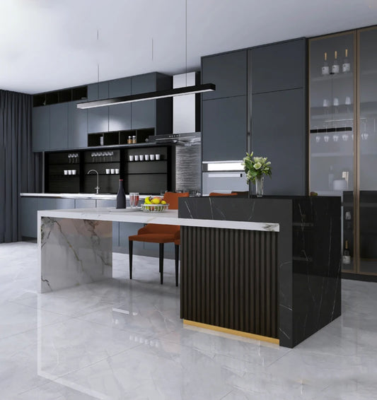 Customized water bar table for household dining table, finished plate table top, retractable western kitchen, rock plate guide t