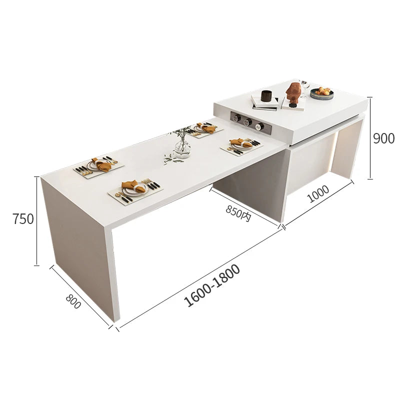 Customized water bar table for household dining table, finished plate table top, retractable western kitchen, rock plate guide t