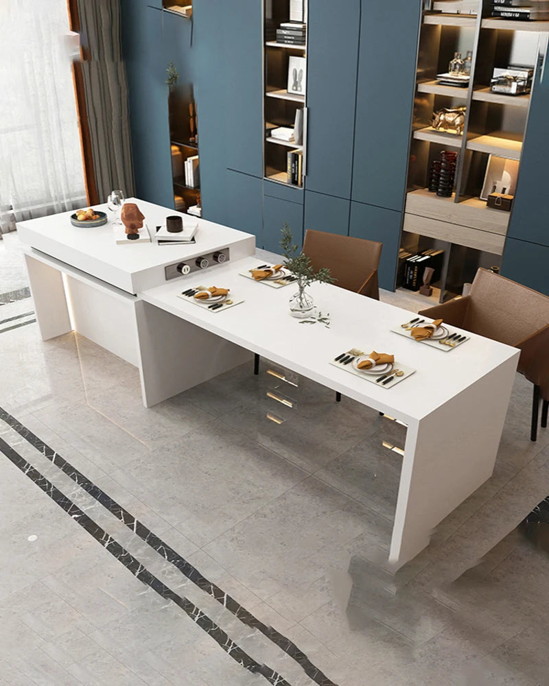 Customized water bar table for household dining table, finished plate table top, retractable western kitchen, rock plate guide t