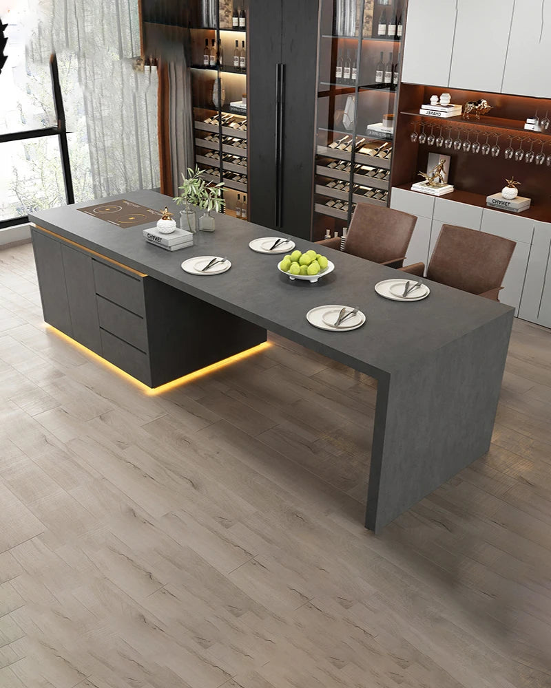 Customized water bar table for household dining table, finished plate table top, retractable western kitchen, rock plate guide t