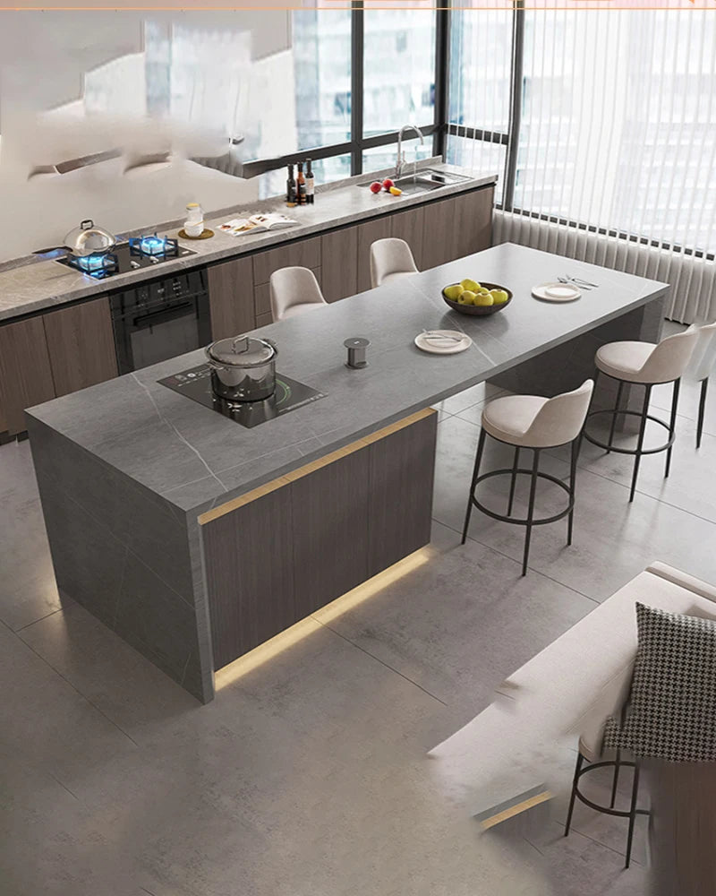 Customized water bar table for household dining table, finished plate table top, retractable western kitchen, rock plate guide t