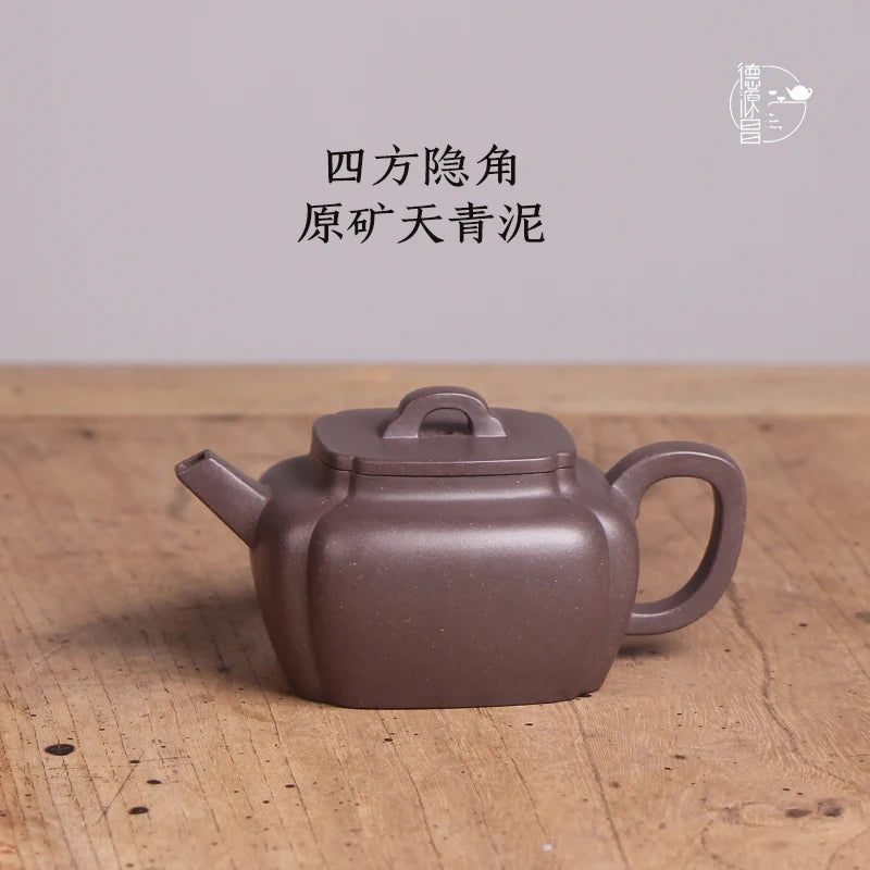 DE chang, yixing recommended pure manual undressed ore azure mud sifang Angle pot artist Fan Weiming all hand-made
