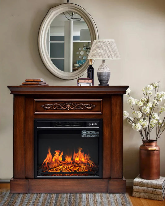 Decorative cabinet simulation stove heater European style household indoor false flame fireplace with a fire light of 0.8m
