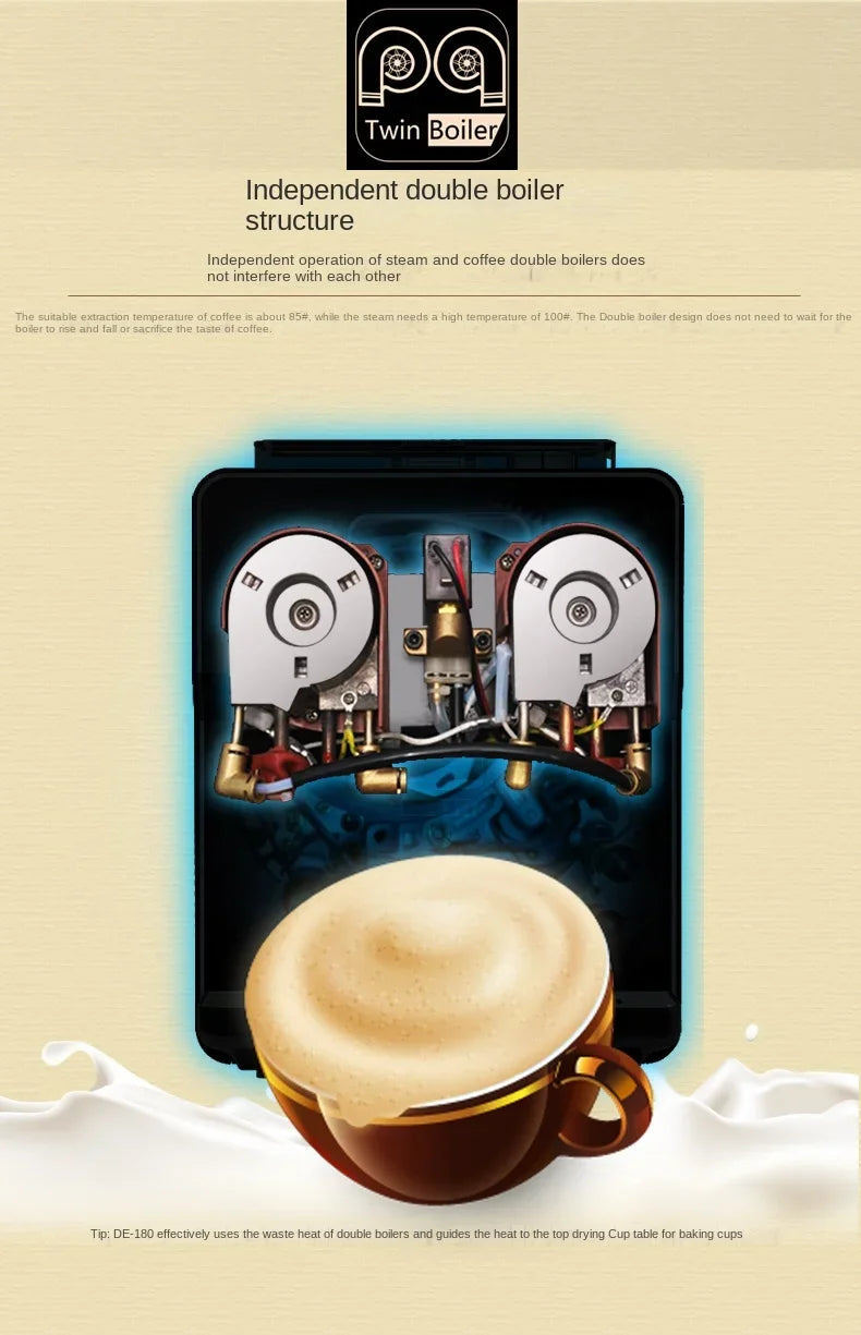 Deleisure DE-180 jeden przycisk automatyczny włoski mały ekspres do kawy home American business office instant ground beans