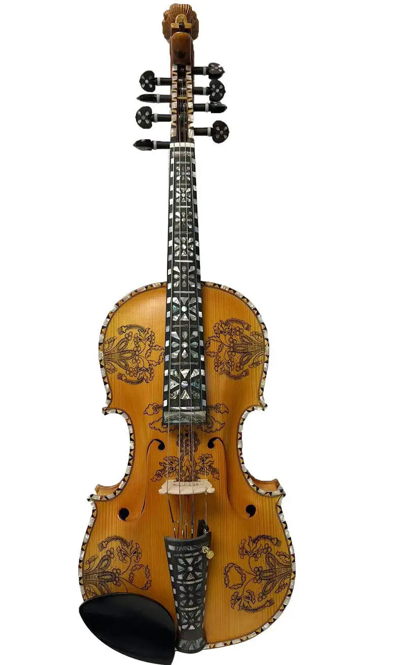 MMOOKA Deluxe 4*4 strings Hardanger Norwegian fiddle 4/4 violin of professional concert