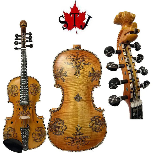 MMOOKA Deluxe 4*4 strings Hardanger Norwegian fiddle 4/4 violin of professional concert