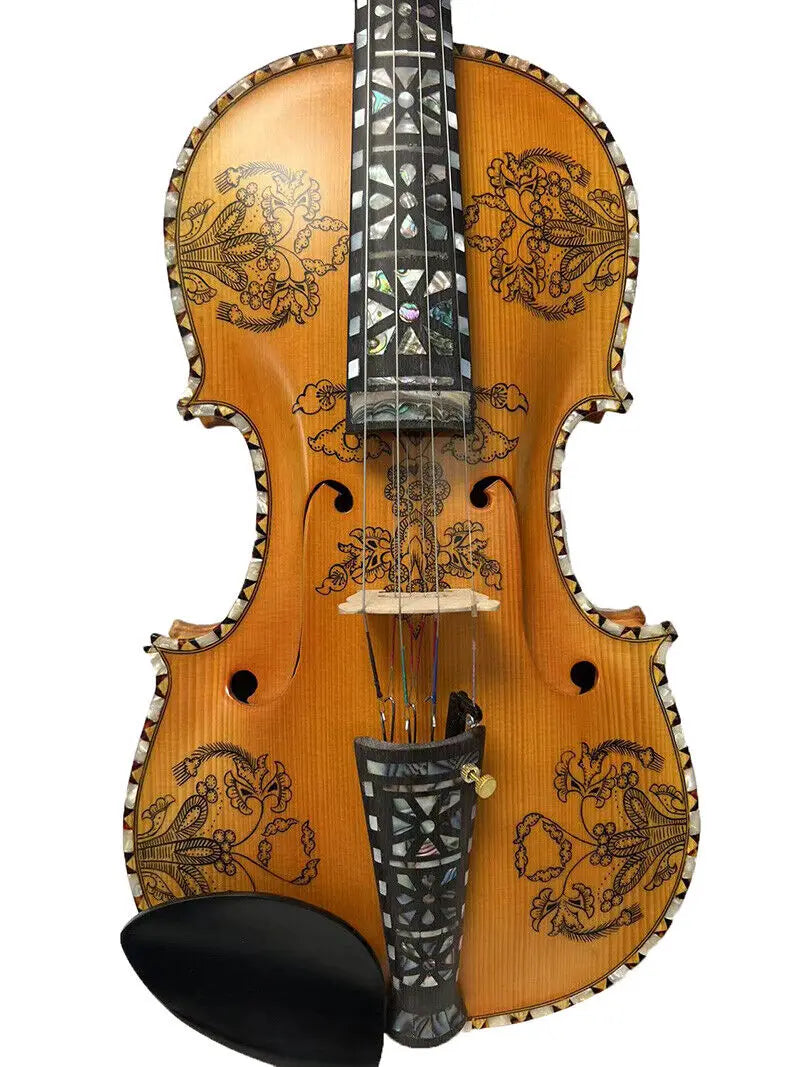MMOOKA Deluxe 4*4 strings Hardanger Norwegian fiddle 4/4 violin of professional concert