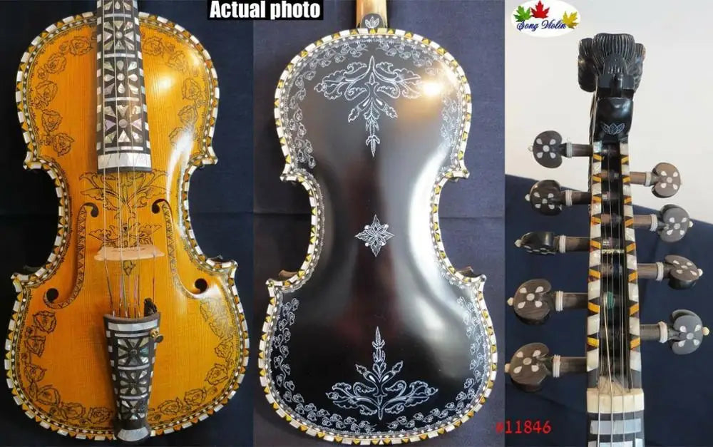MMOOKA Deluxe hardanger Norwegian fiddle 4/4 violin 4*5 strings of professiona concert