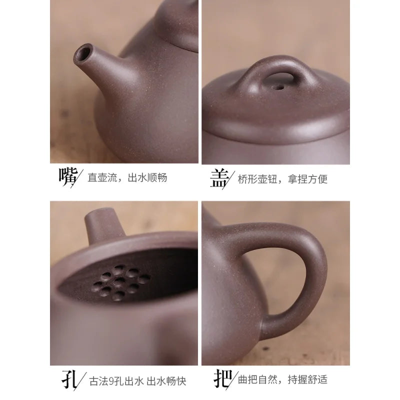 Deyuanchang Antique Mansheng Stone Ladle Purple Clay Pot Raw Ore Sky Blue Mash Aid Fan Liang Half-Handmade