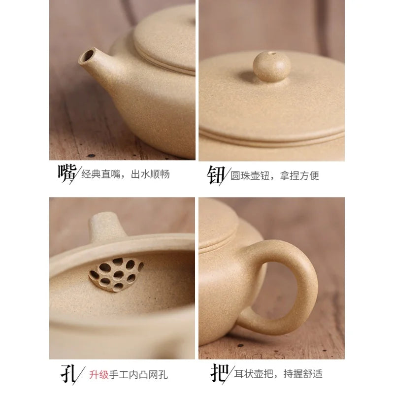 Deyuanchang Yixing Purple Clay Pot Handmade Benshan Green Clay Jade Pot Made by Senior Engineer Wu Shujuan Half-Handmade