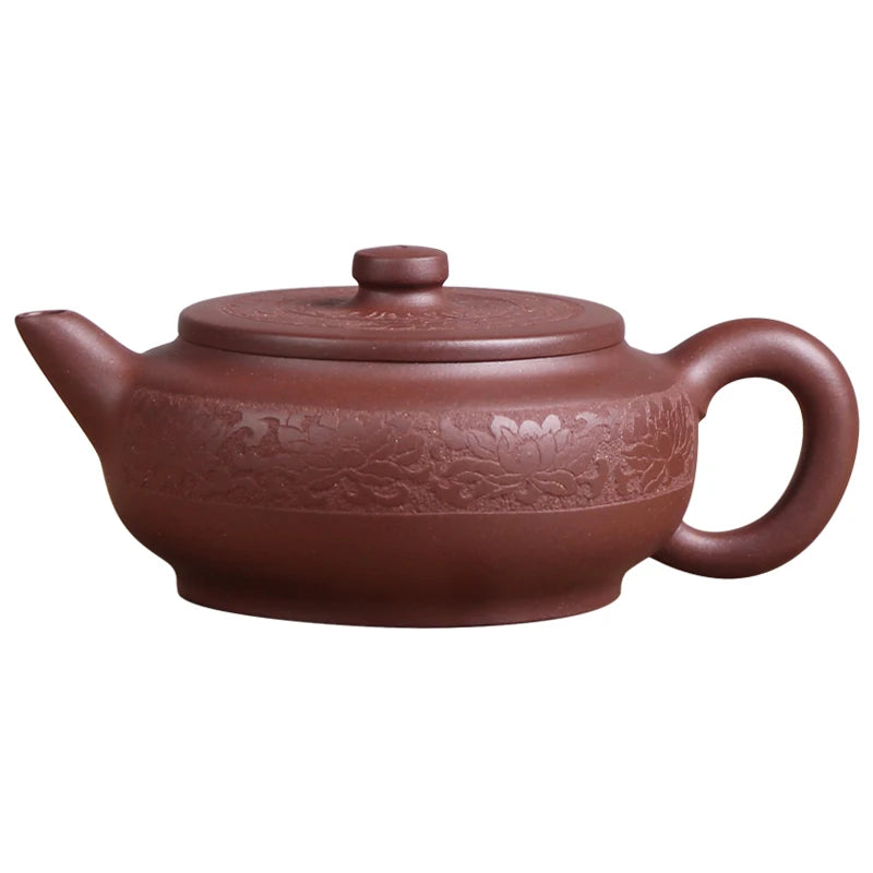 Deyuanchang Yixing Purple Clay Pot Handmade Jane·Tibetan Purple Clay Zhou Pan Tea Pot Senior Engineer Wu Shujuan Half-Handmade